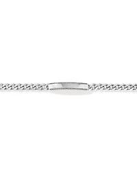 Men's Silver 21CM Curb ID Bracelet with 0.33 Carat TW of Black Diamonds