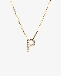 "P" Initial Necklace with 0.10 Carat TW of Diamonds in 10kt Yellow Gold