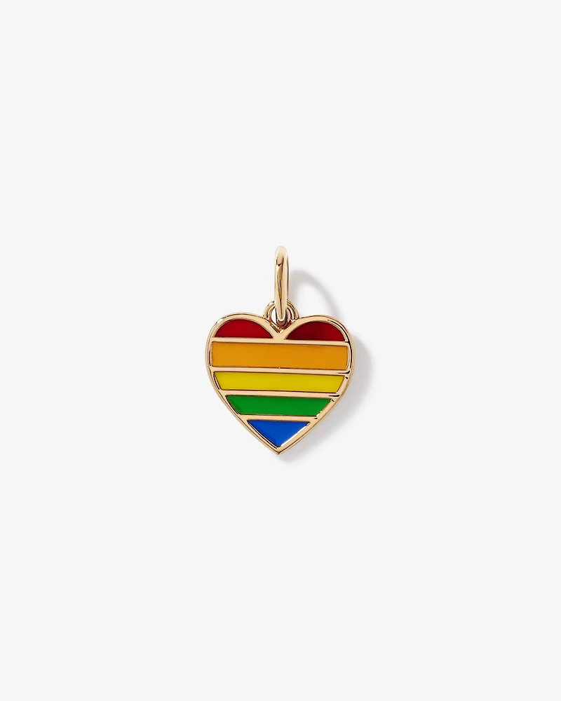 Rainbow Heart Pendant in 18Kt Vermeil with Enamel