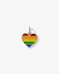 Rainbow Heart Pendant in 18Kt Vermeil with Enamel