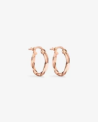 10mm Square Twist Hoop Earrings 10kt Yellow Gold