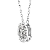 Pendentif grappe ronde en diamant en or blanc 10kt