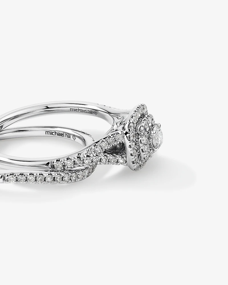 Ensemble de mariée avec 0,60 carat TW de diamants en or blanc 14kt