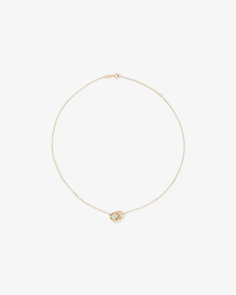 45cm (18”) Double Circle Necklace in 10kt Yellow Gold