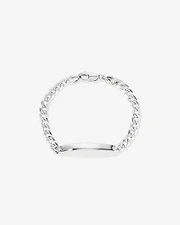 Bracelet gourmette de 21 cm en argent sterling avec plaque d'identification
