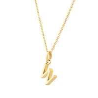 W Initial Pendant in 10kt Yellow Gold