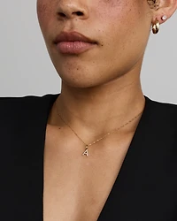 Diamond Letter A Initial Pendant in 10kt Yellow Gold