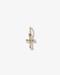 Cultured Freshwater Pearl Cross Pendant in 10kt Yellow Gold