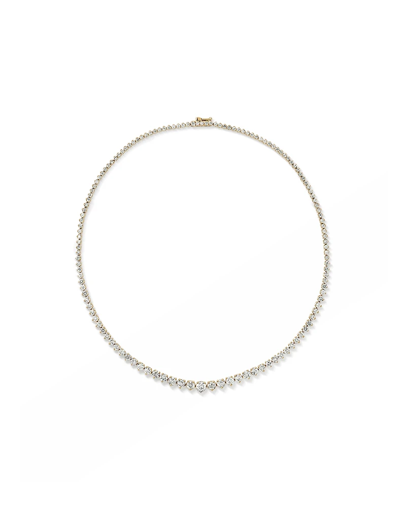 10.00 Carat TW Graduated Diamond Riviera Tennis Necklace in 18kt Yellow Gold