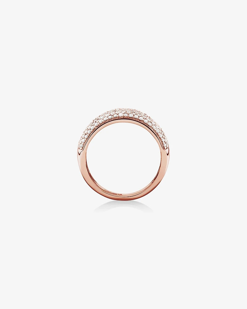 Diamond Pave Ring with 1.00 Carat TW Diamond in 10kt Rose Gold