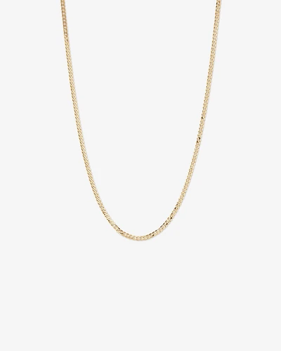 50cm (22") 3.75mm Width Solid Flat Bevelled Curb Chain in 10kt Yellow Gold