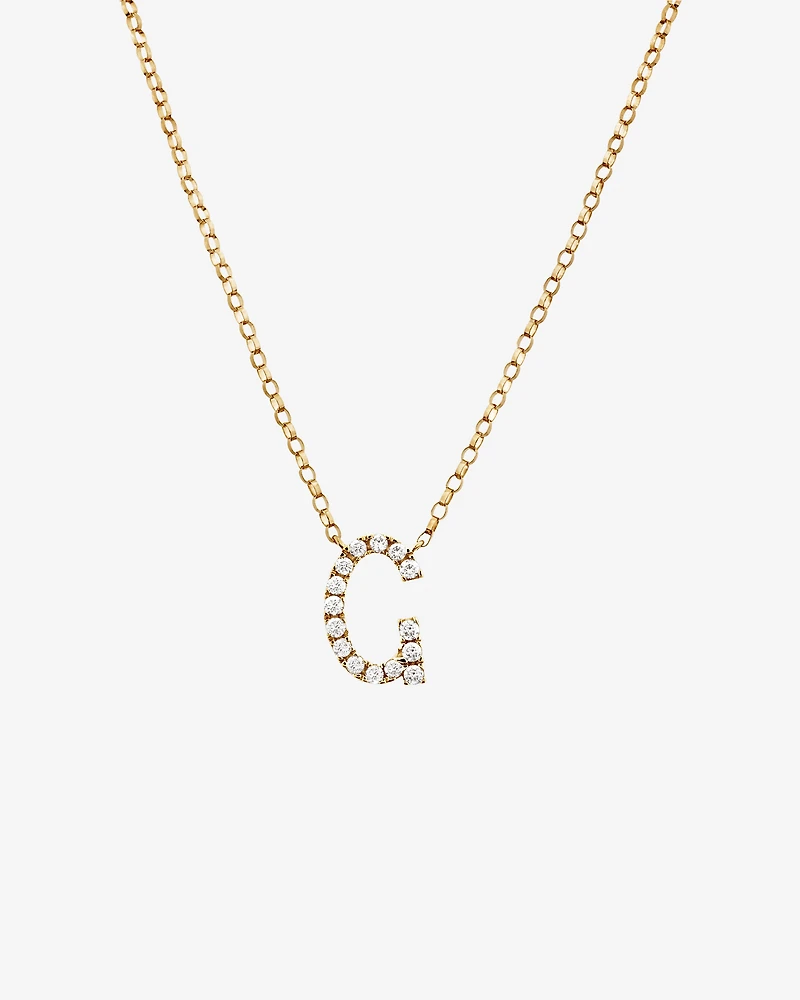 "G" Initial Necklace with 0.10 Carat TW of Diamonds in 10kt Yellow Gold