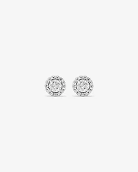 0.44 Carat TW Round Diamond Halo Stud Earrings in 10kt White Gold
