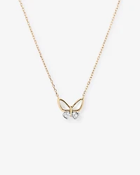 Children's Mother of Pearl Butterfly Pendant with Chain in 10kt Yellow Gold