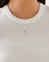"X" Initial Necklace with 0.10 Carat TW of Diamonds in 10kt Yellow Gold
