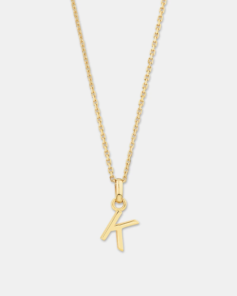 K Initial Pendant in 10kt Yellow Gold