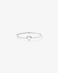 Open Heart Bangle in Sterling Silver