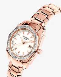 Montre Femme En Nacre Avec 0,28 Carat Poids Total De Diamants Et Mouvement Quartz En Acier Inoxydable Ton Or Rose