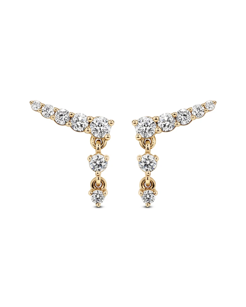 0.50 Carat TW of Laboratory-Grown Diamond Ear Climbers in 10kt Yellow Gold