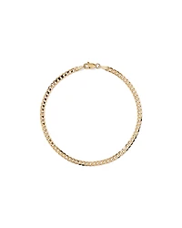 19cm (22") 3mm Width Solid Flat Bevelled Curb Bracelet in 10kt Yellow Gold