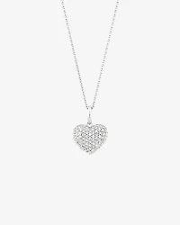 Pave Heart Pendant with 0.39 Carat TW of Diamonds in 10kt White Gold