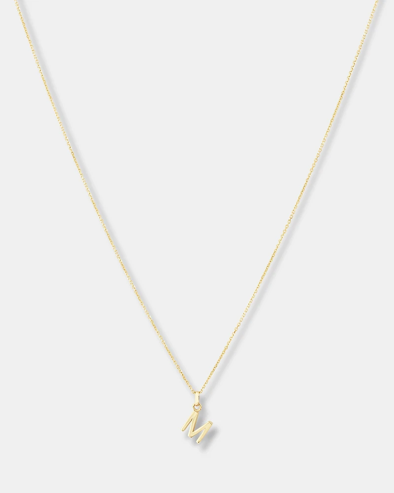 Collier à pendentif « M » en or jaune 10 K