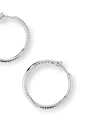 Hoop Earrings With 0.50 Carat TW Of Diamonds 10kt White Gold