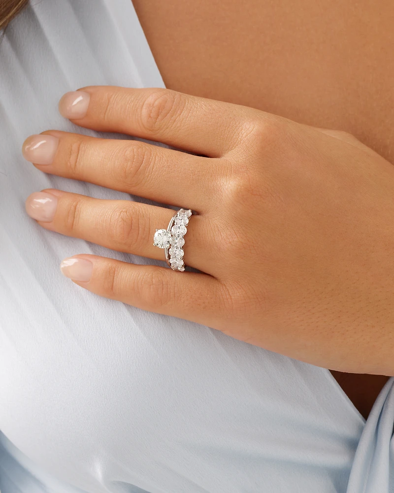 Wedding Band with 2.00 Carat TW Laboratory Grown Diamonds in 14kt White Gold