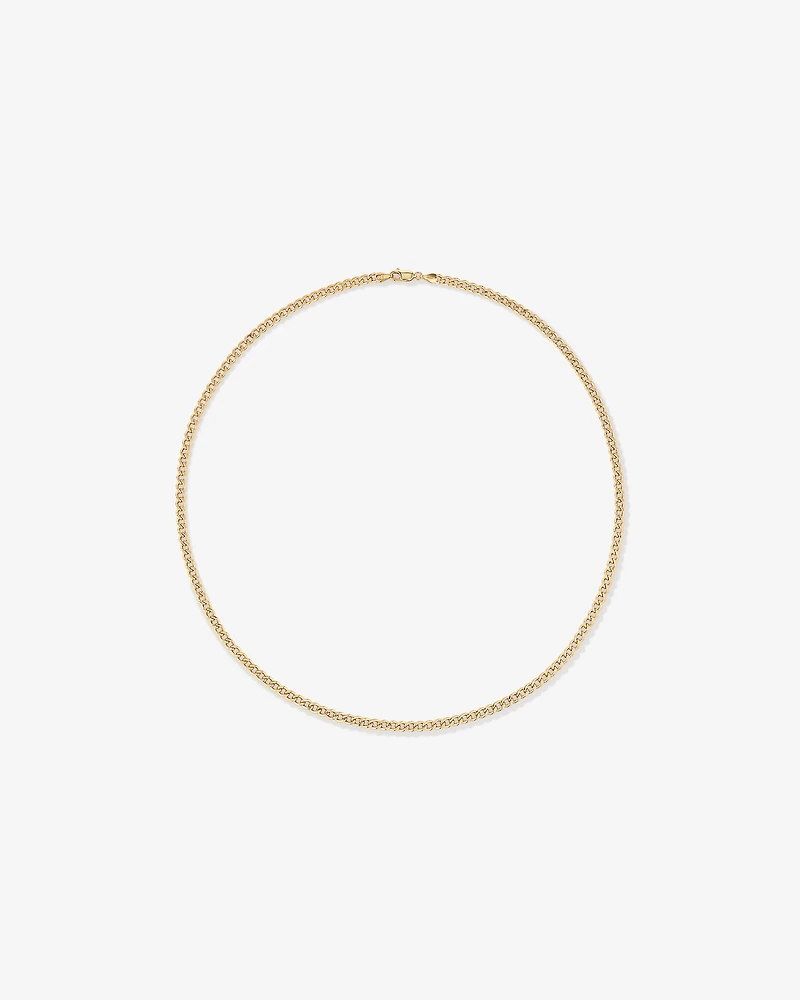 60cm (20") 3.75mm Width Semi Solid Diamond Cut Curb Chain in 10kt Gold