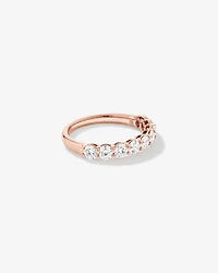 Alliance ronde en diamant brillant de laboratoire TW de 1,30 carat en or rose 14 carats