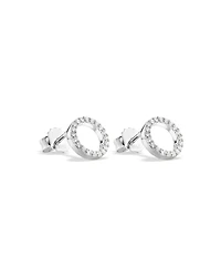 Boutons d'oreilles en argent sterling en forme de cercle avec zircons cubiques