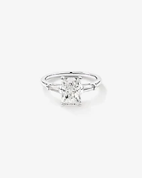 2.25 Carat TW Three Stone Radiant and Baguette Laboratory-Grown Diamond Engagement Ring in 14kt White Gold