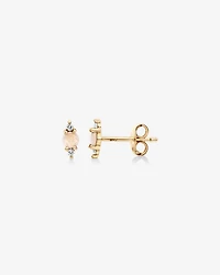 Australian Opal with Diamonds Stud Earrings in 10kt Yellow Gold