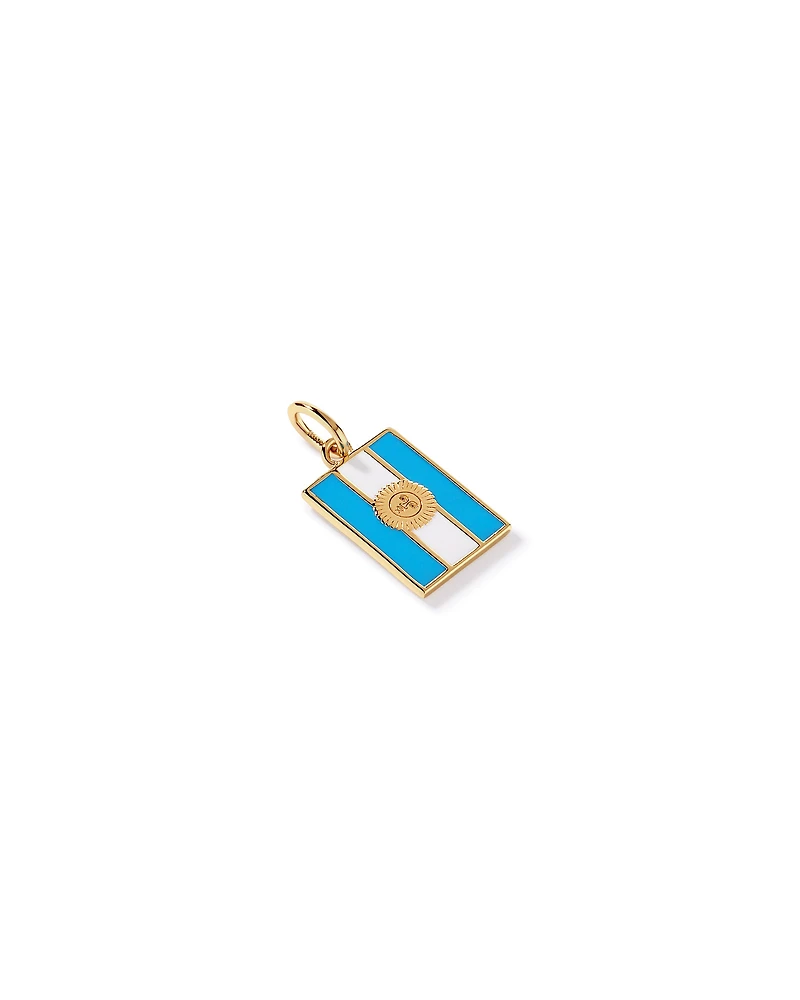 Argentina Flag Pendant in 18Kt Vermeil