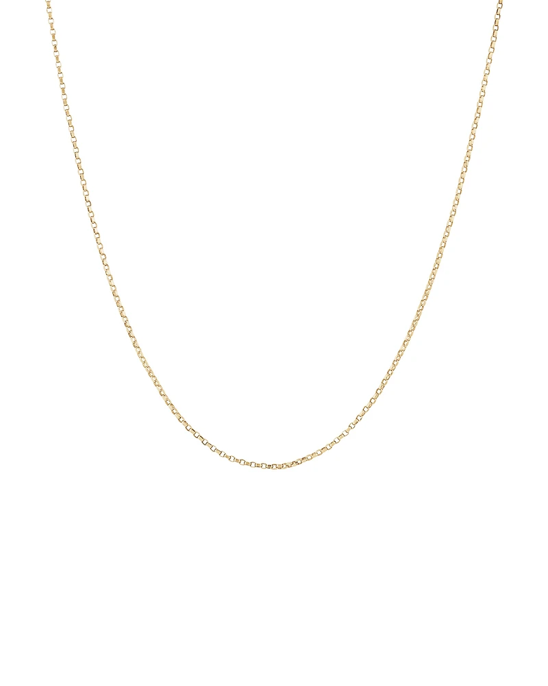 50cm (20") 1mm-1.5mm Width Diamond Cut Belcher Chain in 18kt Yellow Gold