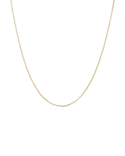 50cm (20") 1mm-1.5mm Width Diamond Cut Belcher Chain in 18kt Yellow Gold