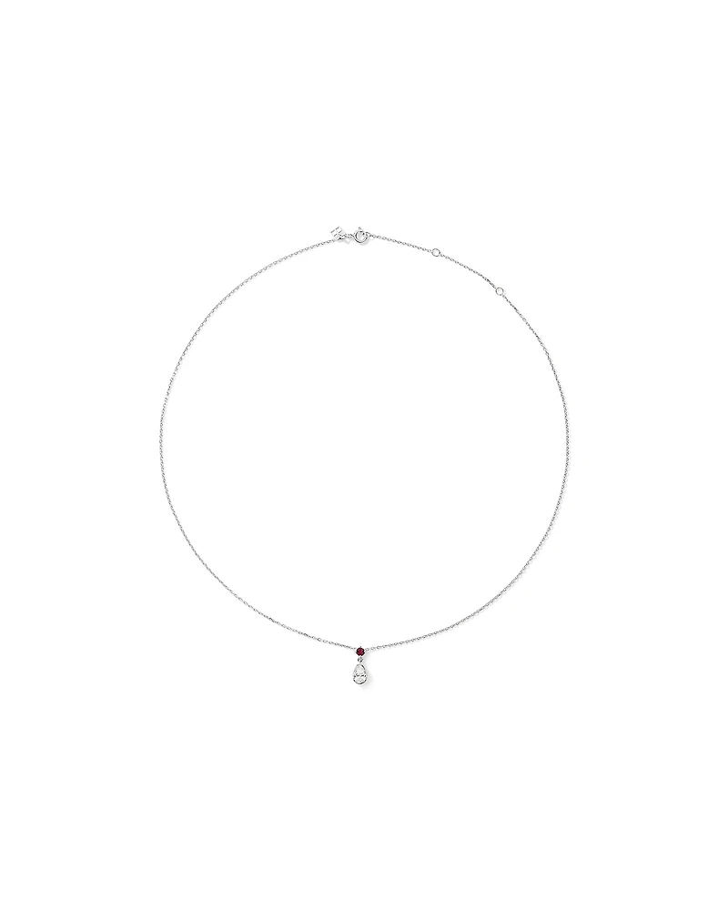 Ensemble cadeau 0,74 ct TDW avec rubis créés en argent
