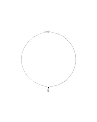 Ensemble cadeau 0,74 ct TDW avec rubis créés en argent