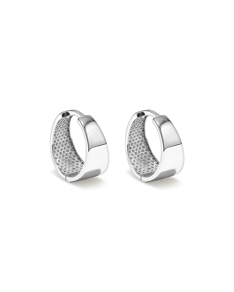 Tapered Huggie Earrings in Sterling Silver
