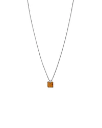Tiger’s Eye Square Pendant Necklace in Sterling Silver