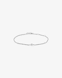 Station Bracelet with 0.10 Carat TW of Diamonds in Sterling Silver