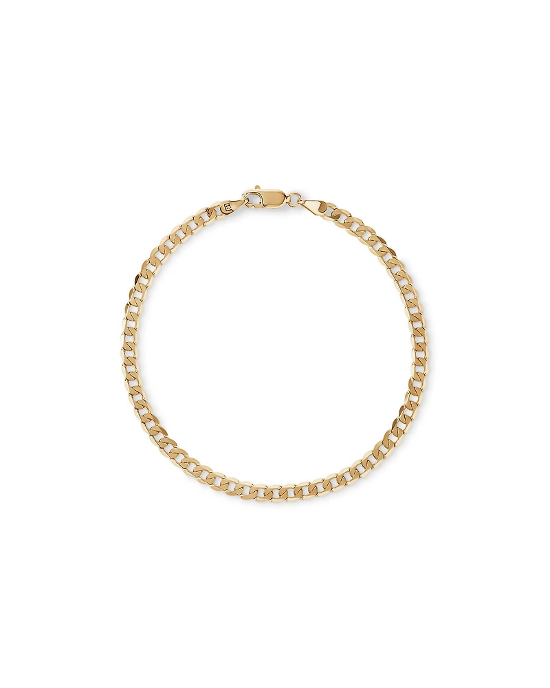 19cm (7.5") 3.75mm Flat Beveled Curb Bracelet in 10kt Yellow Gold