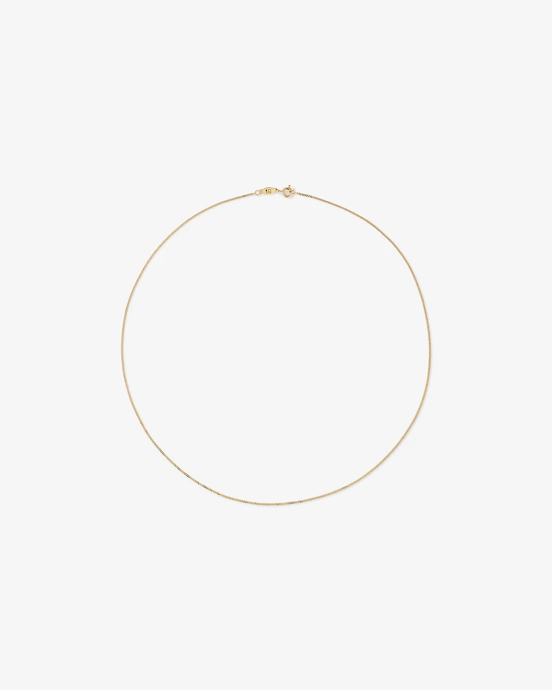 65cm (17") 1.05mm Width Solid Diamond Cut Curb Chain in 10kt Yellow Gold