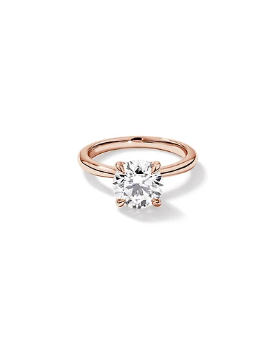 2.25 Carat Round Brilliant Laboratory-Grown Diamond Solitaire Ring 14kt Rose Gold