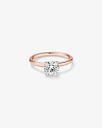 Bague de fiançailles solitaire ronde en diamants brillants de laboratoire TW de 1,25 carat en or rose et blanc 14 carats