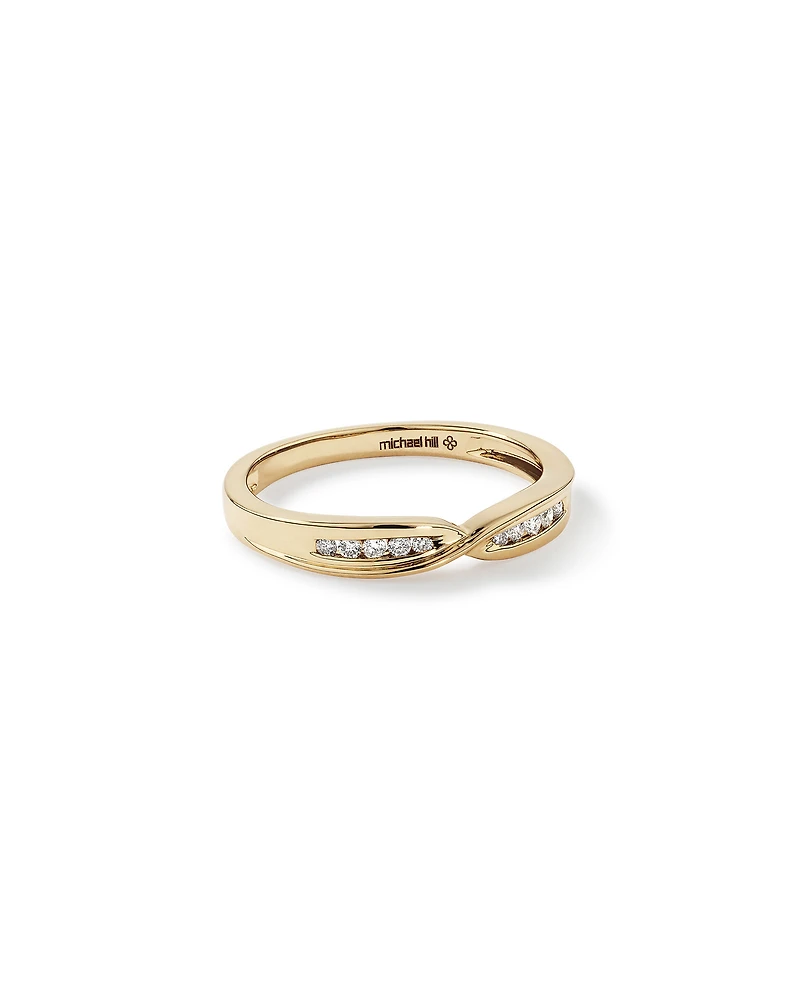 Bague de mariage avec diamants en or jaune 14kt