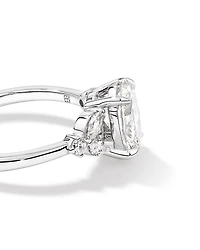 1.73 Carat TW Oval Cut Laboratory-Grown Diamond Marquise Side Stone Engagement Ring 14kt White Gold