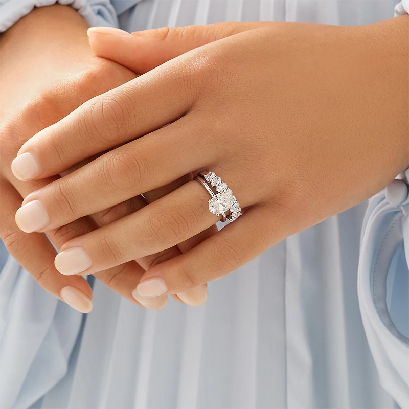 Ring with 1.17 Carat TW Laboratory Grown Diamonds in 14kt White Gold