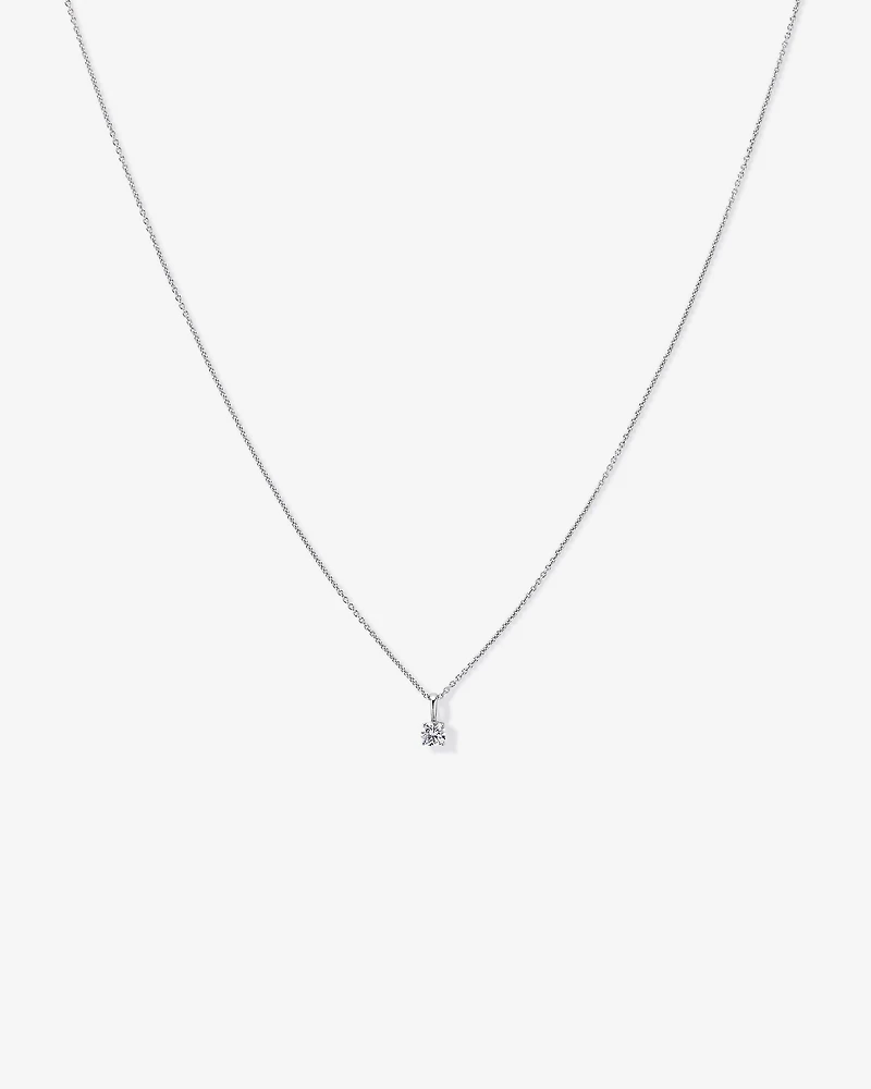 0.20 Carat TW Round Brilliant Laboratory-Grown Diamond Solitaire Pendant in Sterling Silver