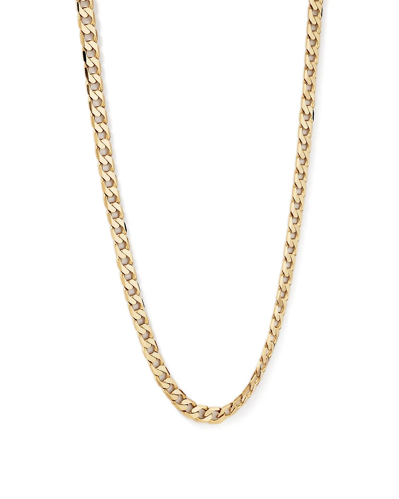 55cm (9") 8.87mm Flat Beveled Curb Chain in 10kt Yellow Gold